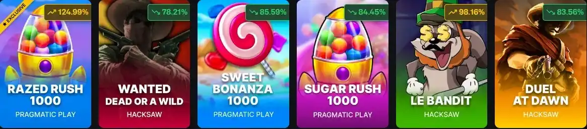 Razed Casino top slot games selection